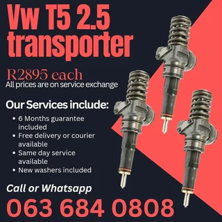VW TRANSPORTER T5 2.5 DIESEL INJECTORS FOR SALE WITH WARRANTY ON
