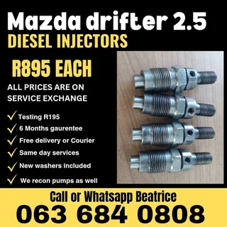 Mazda Drifter 2.5 Diesel Injectors For Sale With Warranty On