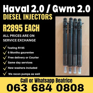 Haval 2.0 And Gwm 2.0 Diesel Injectors For Sale With Warranty On