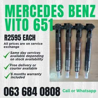 Mercedes Benz Vito 651 Diesel Injectors For Sale With Warranty On