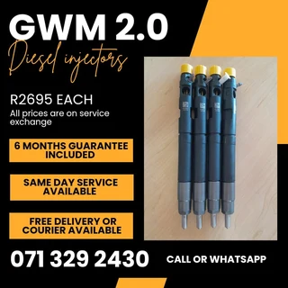 Gwm Steed 2.0 Diesel Injectors For Sale With Warranty
