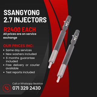 Ssangyong 2.7 Injectors For Sale With Warranty