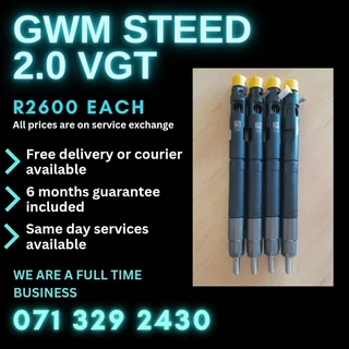Gwm Steed 2.0 Injectors For Sale With Warranty On