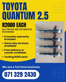 Toyota Quantum 2.5 Injectors For Sale With Warranty