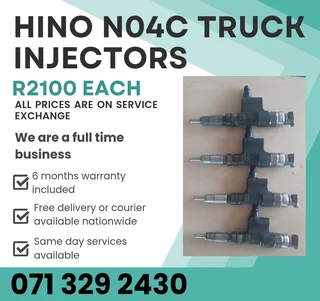 Hino N04c Injectors For Sale With Warranty On