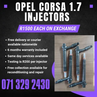 Opel Corsa 1.7 Injectors For Sale With Warranty On
