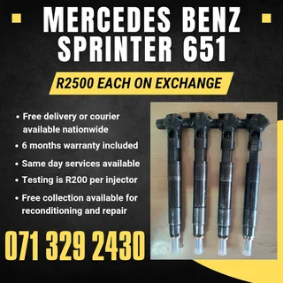Mercedes Benz Sprinter 651 Injectors For Sale With Warranty On