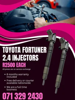 Toyota Fortuner 2.4 Injectors For Sale With Warranty