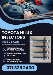 Toyota Hilux Injectors For Sale With Warranty