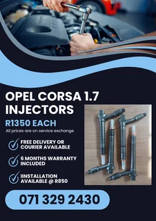 Opel Corsa 1.7 Injectors For Sale With Warranty Included