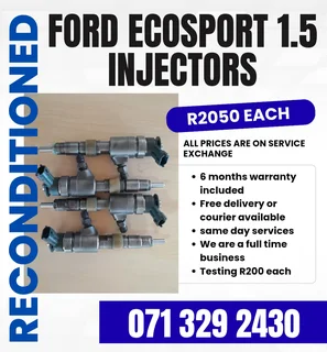 Ford Ecosport 1.5 Injectors For Sale With Warranty Included