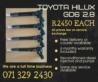 Toyota Hilux Gd6 2.8 Injectors For Sale With Warranty Included