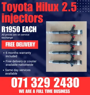 Toyota Hilux 2.5 Injectors For Sale With Warranty