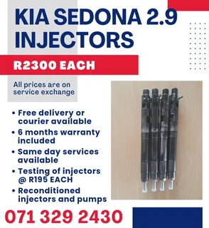 Kia Sedona 2.9 Injectors For Sale With Warranty