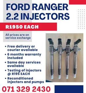 Ford Ranger 2.2 Injectors For Sale With Warranty