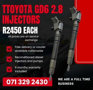 Toyota Gd6 2.8 Injectors For Sale With Warranty Included