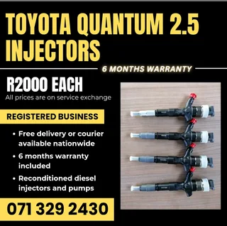 Toyota Quantum 2.5 Injectors For Sale With Warranty