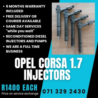 Opel Corsa 1.7 Injectors For Sale With Warranty Included