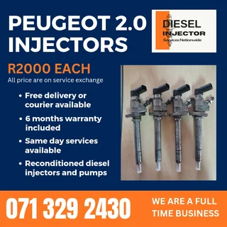 Peugeot 2.0 Injectors For Sale With Warranty Included