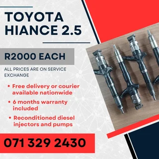 Toyota Hiance 2.5 Injectors For Sale With Warranty