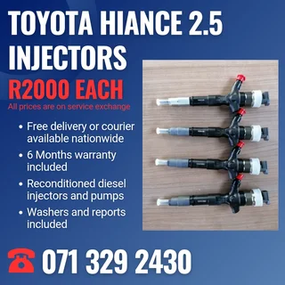 Toyota Hiance 2.5 Injectors For Sale With Warranty Included In