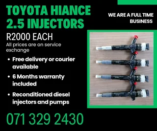 Toyota Hiance 2.5 Injectors For Sale With Warranty