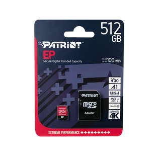 Patriot EP V30 A1 512GB Micro SDXC Card &#43; Adapter