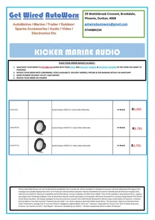 Kicker Marine Range Audio Systems for Sale