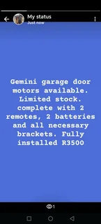 Gemini garage door motor