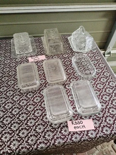 Vintage glass butter dishes