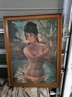 Vintage J. H. Lynch print framed retro art