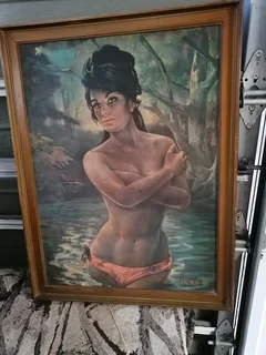 Vintage J. H. Lynch print framed retro art
