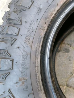 Set of Five tyres 285/70/17 one is new 4 are used but 90% condition