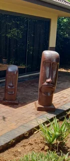 Stone face sculptures