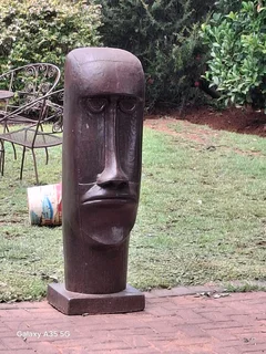 Stone face sculptures