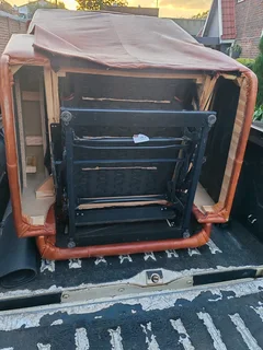 2 genuine leather recliner couches, used