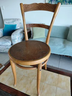 Bent wood chairs x 2.         R 3000