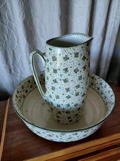 Ironstone Pitcher & Bowl.              R 4100