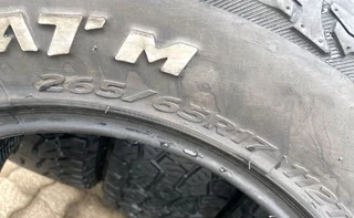 4x 265/65/R17 HANKOOK DYNAPRO AT M TYRES CALL PAUL 0632489024 NEGOTIABLE YES