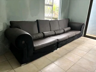 Leather/Suede 4 Seater Lounge Suit