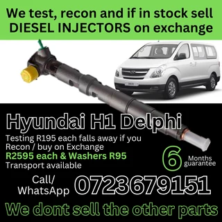 Hyundai H1 Delphi diesel injectors for sale