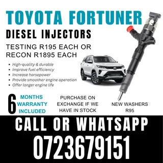 Toyota Fortuner diesel injectors for sale