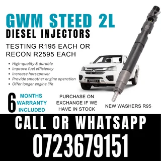 GWM Steed 2L diesel injectors for sale