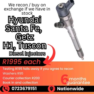 Hyundai Santa Fe, Getz, H1 or Tuscon Diesel Injectors for sale