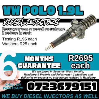VW Polo 1.9L Diesel Injectors for sale