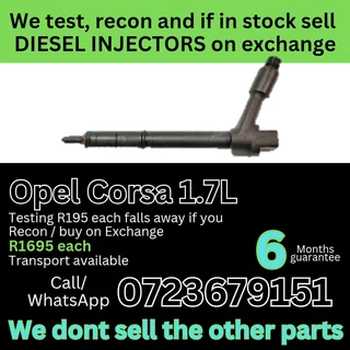 Opel Corsa 1.7L diesel injectors for sale