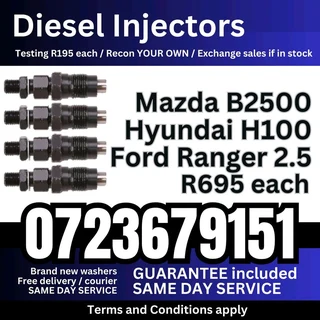 Mazda 2500, Hyundai H100 and Ford Ranger 2.5 Diesel Injectors for sale