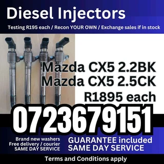 Mazda CX5 2.2 BK and CK Diesel Injectors for sale