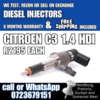 Citroen C3 1.4L Diesel Injectors for sale