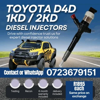 Toyota D4D 1KD / 2KD Diesel Injectors for sale